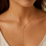 Golden Heart Drop Necklace