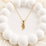 Golden Rose Pendant Necklace