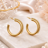 Gold toned C shape hoops