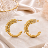 Gold toned C shape hoops
