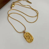 Vintage Rose Necklace Stainless Steel